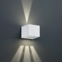 Moderna lampada da parete per esterni a LED Trio Cordoba bianca con effetto luce verso l'alto e verso il basso.