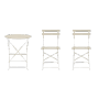 Set bistro AUSTIN beige, pieghevole in acciaio per terrazza e giardino.