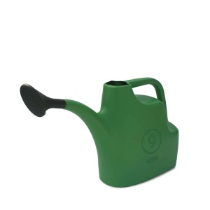 Annaffiatoio verde con testa a spruzzo nera, capacità 9 litri.
