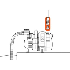 Kit raccordo pompa Gardena per tubi da 19 mm, composto da raccordo rubinetto e tubo.