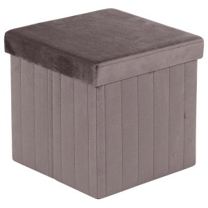 Pouf in velluto Aron grigio 35X35X34,5 cm