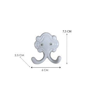 Appendino bianco t.b.t. per organizer armadio, alto 7,5 cm.