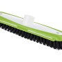 OBI spazzolone, verde e bianco, con setole nere per la pulizia del pavimento.