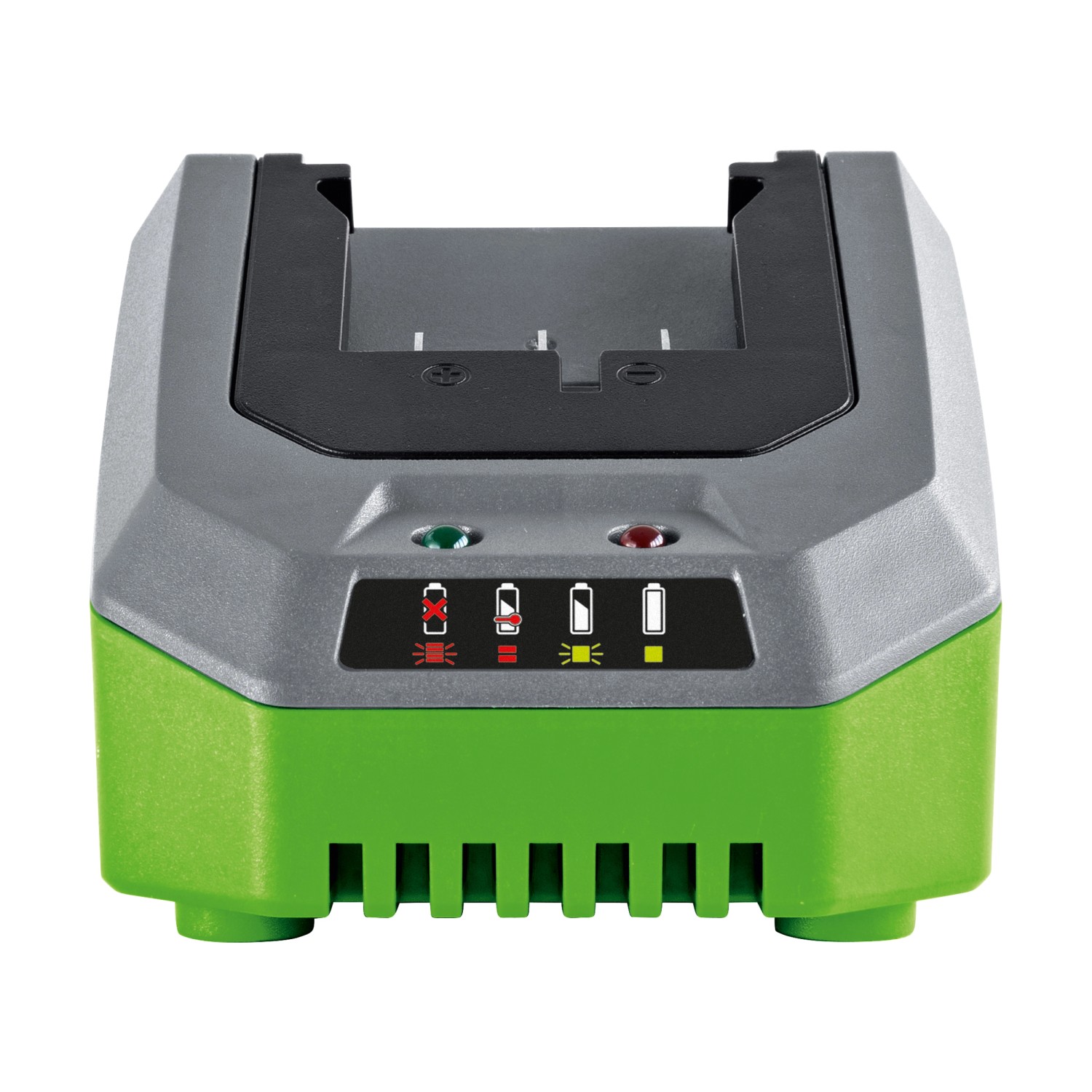 Caricabatterie rapido LUX 1 PowerSystem per batterie da 20 V, indicatore livello di carica.