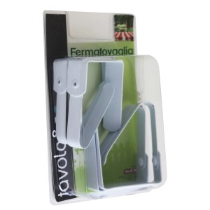 Morsetti bianchi per fissare saldamente la tovaglia.