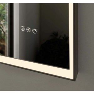 Specchiera LED S4 Square 100x80 cm nero