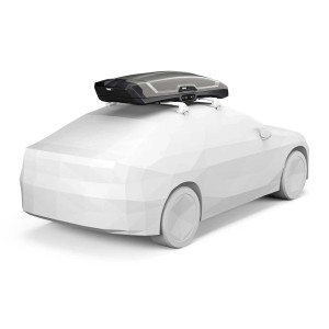 Box da tetto per auto Vector M titanio opaco bicolore