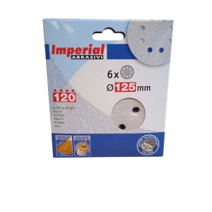 Set di dischi abrasivi, 6 pezzi, grana 120, diametro 125mm, per levigatrici Abrasivi.