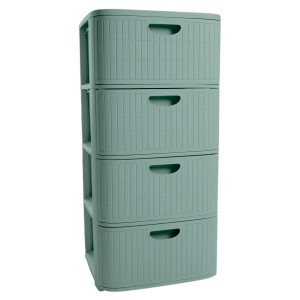 Cassettiera t.b.t. verde menta con quattro cassetti.