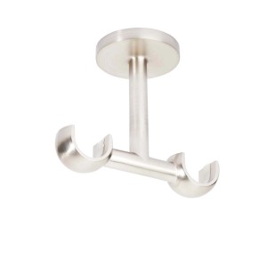 t.b.t. Supporto a soffitto per bastoni per tende, color argento.