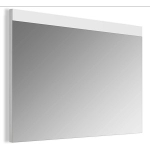 Specchio rettangolare t.b.t. con cornice bianca per bagno o corridoio.