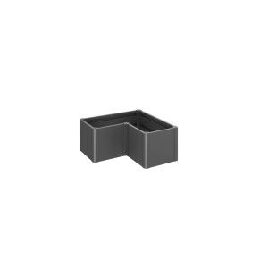 Fioriera rialzata Biohort Belvedere Mini 200 a L, grigio scuro metallizzato. Vaso moderno per giardino e balcone.