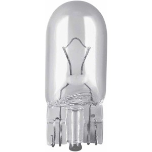 Lampadina di segnalazione Osram Original W3W per auto, bulbo in vetro trasparente con base in metallo.