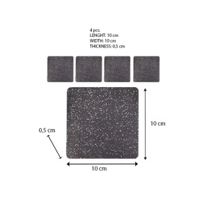 t.b.t. Feltrini, set da 4, quadrati, grigi con macchie bianche, 10x10 cm.