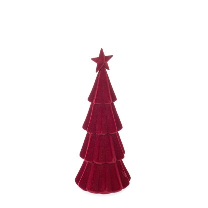 Albero di Natale in tessuto bordeaux H 40 cm