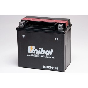 Batteria moto Unibat CBTX14-BS, batteria 12V per moto, scooter e quad.