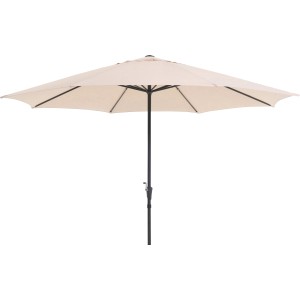 Ombrellone da mercato Honolulu beige con manovella, Ø 400 cm, per giardino e terrazza.