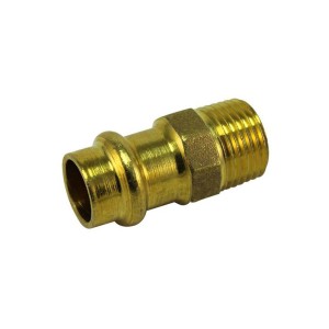 Connettore t.b.t. Manicotti di allaccio color ottone con filettatura e raccordo a pressare.