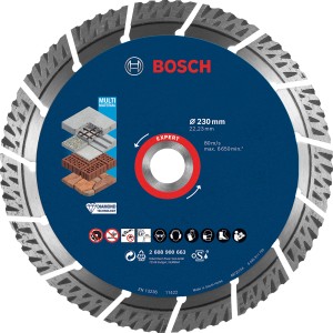 Disco diamantato Bosch Expert Multi Material, 230mm. Accessorio per smerigliatrici angolari.