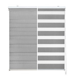 Tenda a rullo notte e giorno grigio chiaro 90 x 252 cm