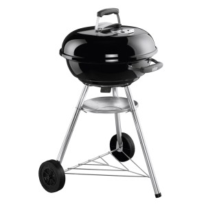Weber Compact Kettle barbecue a carbone, Ø 47 cm, nero. Grill compatto con ruote e raccoglicenere.