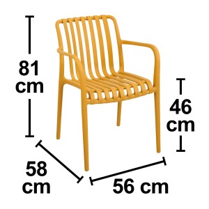 Sedia da giardino senza cuscino Merrydale in plastica giallo
