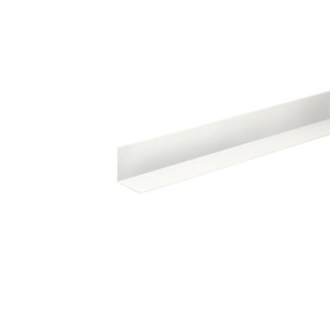 Profilo angolare Arcansas in PVC bianco, 30x30x1000 mm, per cornici e scaffali.