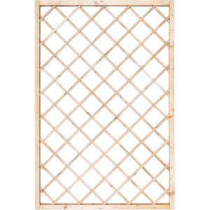 Pannello di recinzione in legno con motivo a rombi per il giardino.