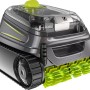 Robot piscina Zodiac CNX 2020 con cingoli e spazzole verdi per la pulizia della piscina.