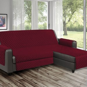 Set copridivano trapuntato bordeaux per divano angolare, Categoria: Cuscini e copricuscini.