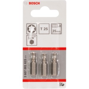 Bosch TX-Bit Pro T25, confezione da 3, extra duro per viti TX interne.