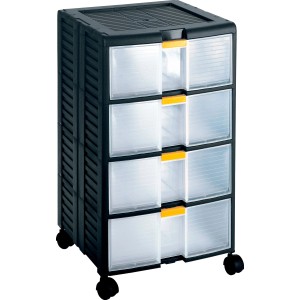 Cassettiera con ruote t.b.t. con 4 cassetti, ideale per riporre minuterie.