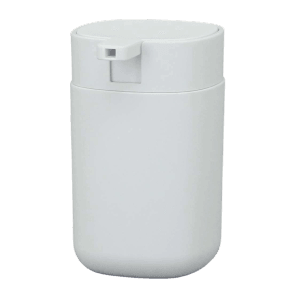 Dispenser sapone bianco per bagno e cucina.