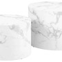 Set di 2 tavolini da salotto in legno Motrik effetto marmo bianco tondo h40 cm_2