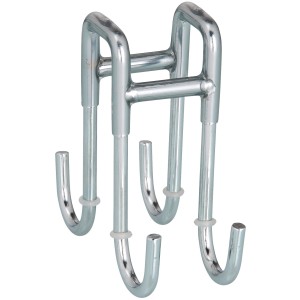 Wenko doppio gancio doccia in acciaio inox lucido, porta asciugamani con 4 ganci.