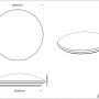 Disegno tecnico della plafoniera LED bianca Putz con effetto cielo stellato, dimensioni.