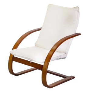 Poltrona in legno e tessuto imbottito 67x78xh95 cm noce