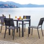 Set tavolo da giardino t.b.t. con 4 sedie sul lago.