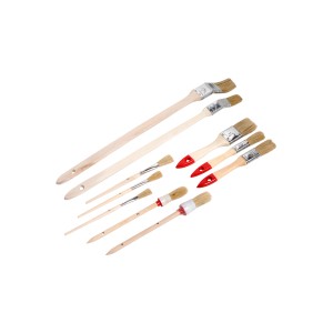 Set di 10 pennelli con pennelli piatti, rotondi, per termosifoni e smalto.