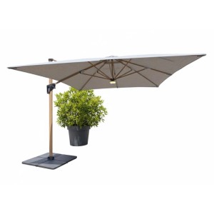 Ombrellone a palo decentrato Heliantus 300x400 cm legno