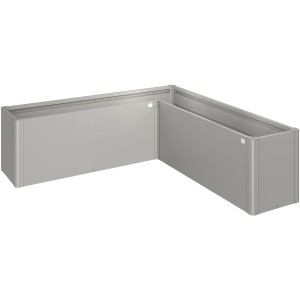 Biohort Aiuola rialzata Belvedere Midi, Misura L200, Grigio quarzo metallizzato, in metallo per giardino e balcone.