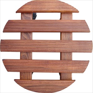 Rotelle per piante rotonde in faggio mogano, Ø 30 cm, per spostare facilmente le piante in vaso.