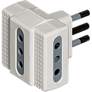 Adattatore multiplo t.b.t. bianco per prese.