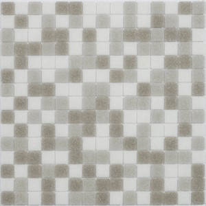 Mosaico t.b.t. nei toni del grigio e del bianco.