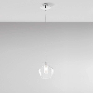 Lampadario a sospensione Skyline 120x17x17 cm in metallo cromato
