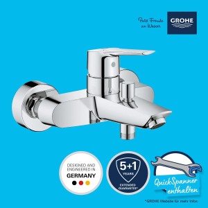 Miscelatore monocomando per vasca Grohe QuickFix Start da parete, cromato.
