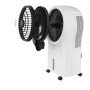 Ventilatore t.b.t. bianco con parti rimovibili per una facile pulizia.