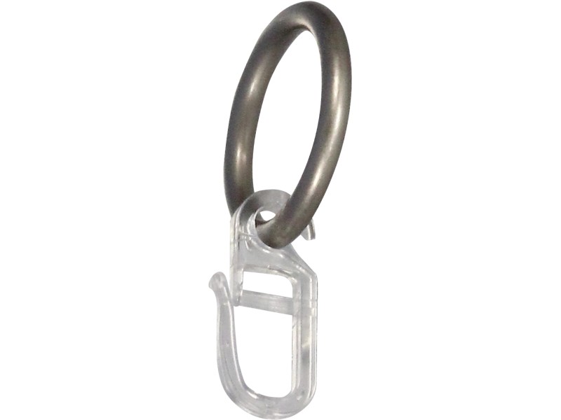 Anello con gancio per bastone tenda acciaio Ø 1,6 cm 10 pz