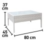 Dimensioni del tavolino da giardino t.b.t.: 80x45x37 cm.