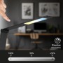 Lampada da scrivania LED Brilo Cuma nera con dimmer touch e ricarica induttiva.